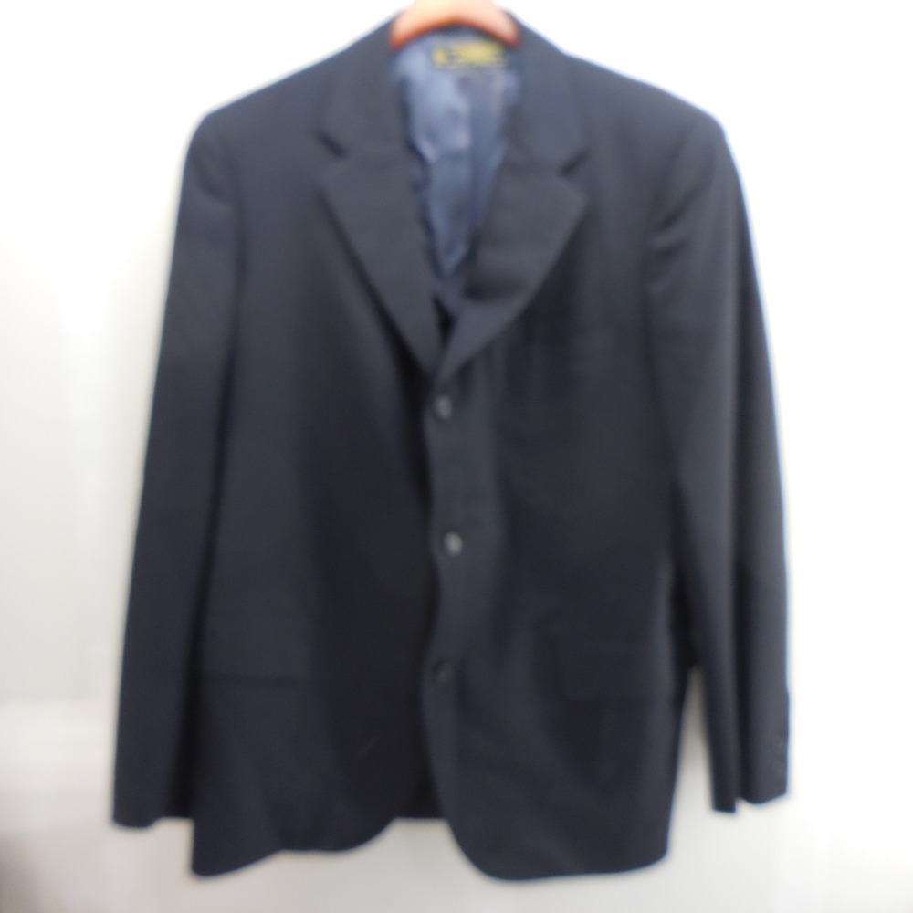 Brooks Brothers Makers Brooksease Navy Blue Wool Blazer 3 Button USA Made 43M
